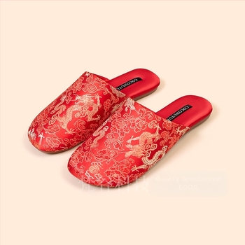 Унисекс домашни обувки, горна част от коприна, дебелина на подметката 1,5–3,5 cm, антиплъзгане, дишащи