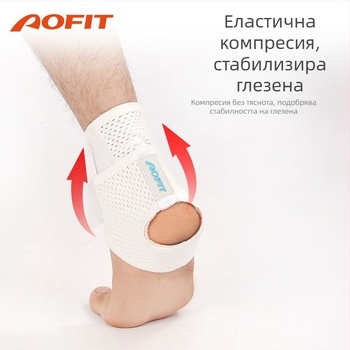 Баскетболен протектор за глезен — лек и дишащ, от гума-полиестер, за възрастни