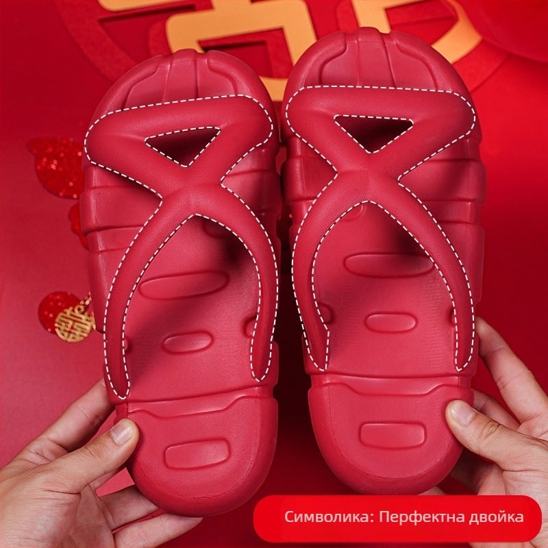 Унисекс EVA чехли за двойки, дишаща текстилна горна част, инжекционно формована подметка, дебелина 1.5–3.5 cm, домашни обувки