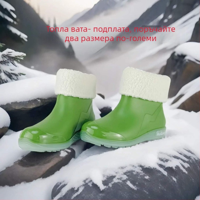 Женски дъждовни обувки, PVC горна част, ниски ботуши, есенно-зимно