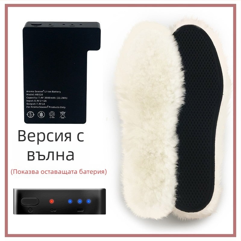 USB‑зареждаща нагревателна стелка за домашни обувки, унисекс, мрежеста повърхност, EVA подметка