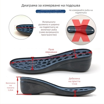 Подметка за кожени обувки — полиуретан, удебелена, износоустойчива, подходяща за обувки с среден ток