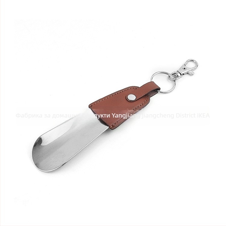 Обувалка с извита дръжка, напръскано боядисване, кожено калъфче, марка Junyiking