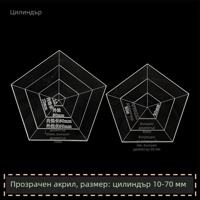 Sashiko бродерия шаблон за кръгли и квадратни подложки; акрилна линейка за маркиране; пачворк инструмент; илюстрация на бабина градина