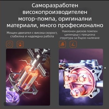 Домашна преносима автомивка за автомобили с високо налягане, 1500W, 220V, 110 бар, 7 л/мин, 3,5 кг