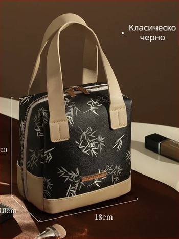 Козметична чанта с разделени отделения – PU, полиестерна подплата, принт пейзаж, Lohas Travel, пролет 2025