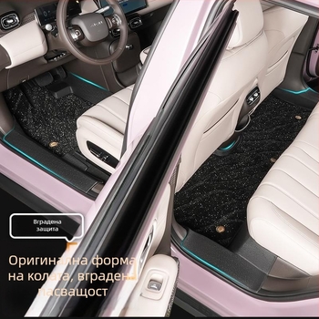 TPE автомобилни подложки, напълно затворен дизайн за пет места, съвместими с Ford, съдържание на състав 91-100%.