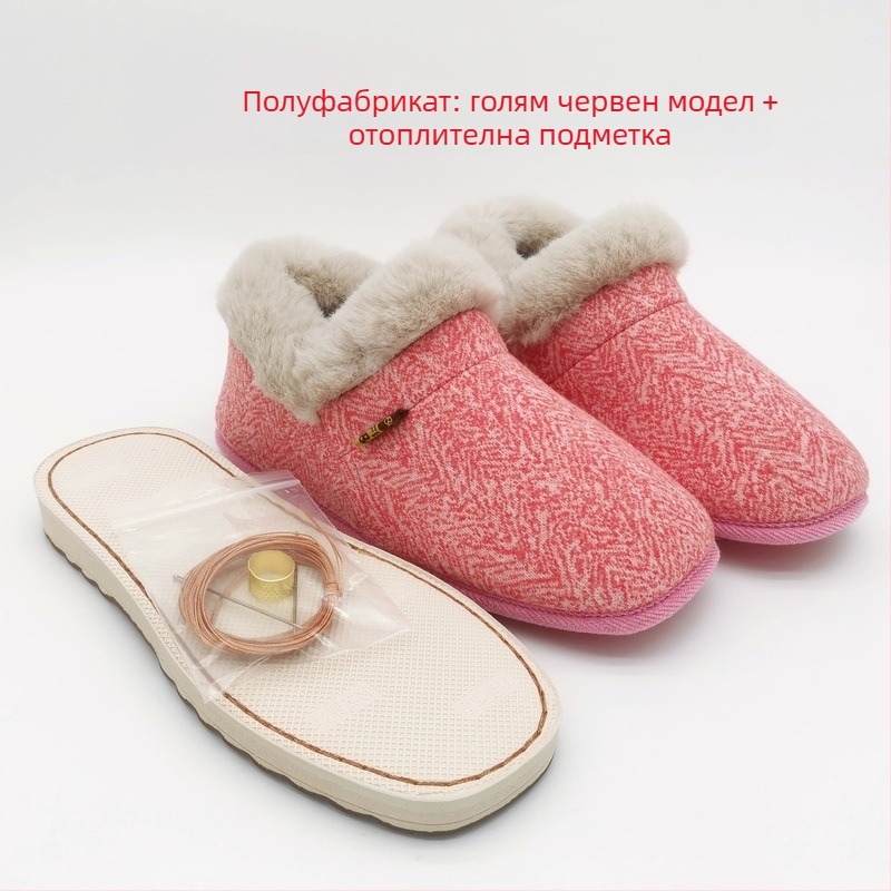 Комплект материали за памучни пантофи за домашно шиване, горнище памук; подметка гума; дебелина удебелена; функция: запазва топлината; сезон: зима