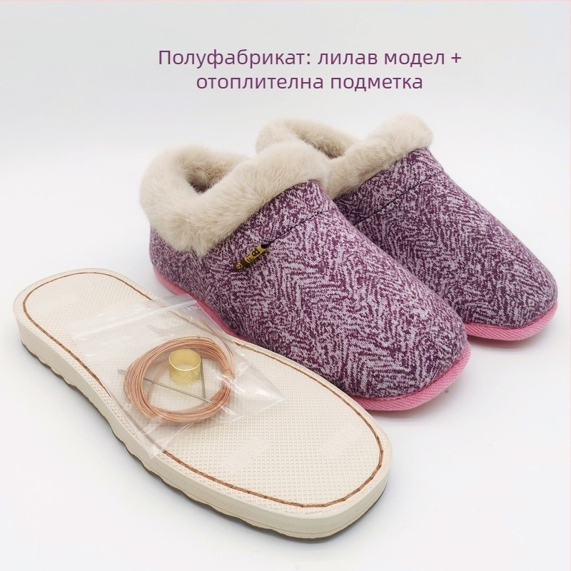 Комплект материали за памучни пантофи за домашно шиване, горнище памук; подметка гума; дебелина удебелена; функция: запазва топлината; сезон: зима