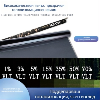 Автомобилен филм за прозореца – PP материал, основен състав на тъканта 80/20, самозалепващ, 1 слой, еднотонен модел, Baimoxi