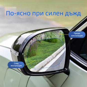 Филм за дъжд за автомобилно огледало за обратно виждане и за странично огледало – антиотсветляващ, антизамъгляващ, водоустойчив, HD качество