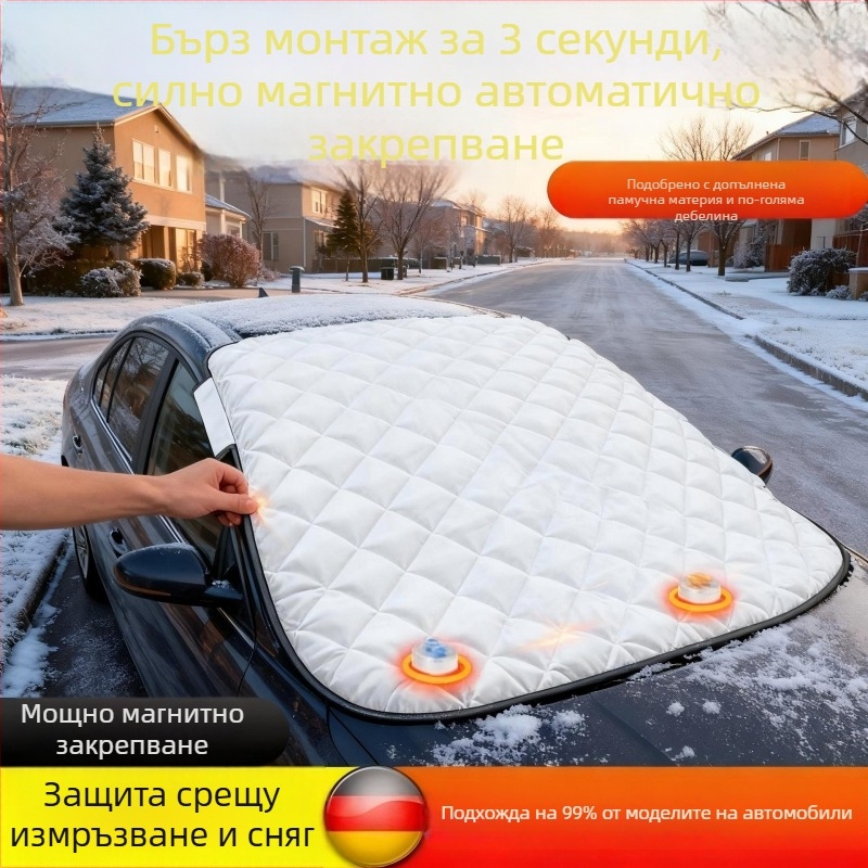 Покривало за предното стъкло на автомобил против сняг, алуминиева фолио, универсално, вграден монтаж, защита от слънце и замръзване