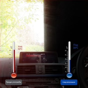 Автомобилен снегозащитен покрив за предно стъкло, PEVA с подплата, универсален, монтаж със статично тиксо, с рефлекторна лента