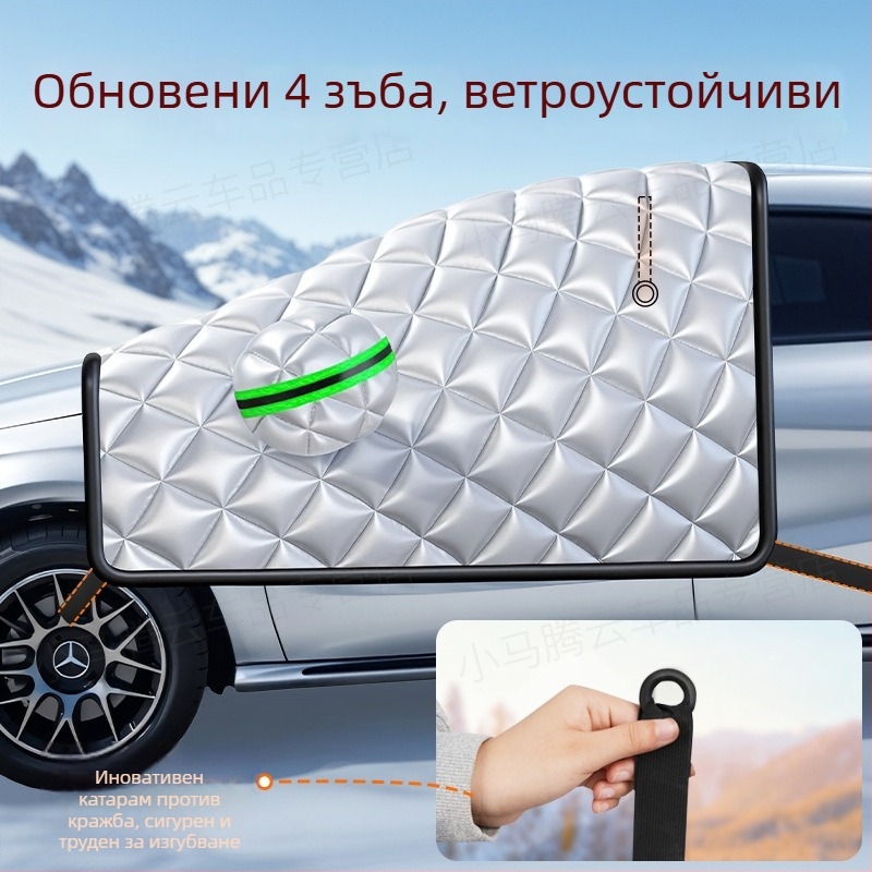 Зимно покривало за Wenjie автомобил за предно стъкло, алуминиева фолио, универсално, мрежест дизайн, тегло 2,515 кг, вградена инсталация