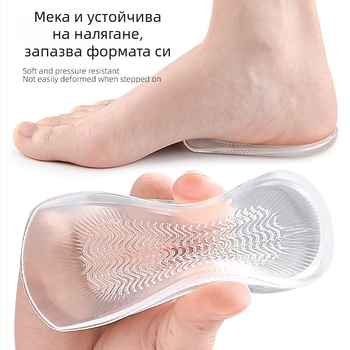 Стелка за пета с воден узор - подпора за петата с вълнообразна структура, амортизация, унисекс, против приплъзване