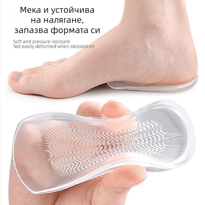Стелка за пета с воден узор - подпора за петата с вълнообразна структура, амортизация, унисекс, против приплъзване