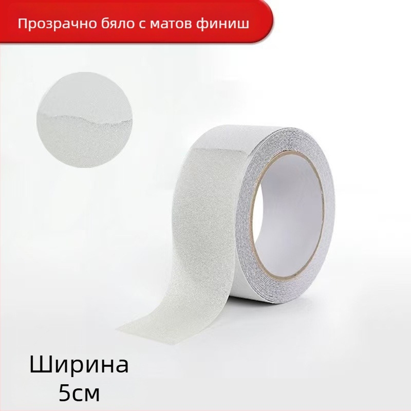 Матова противохлъзгаща лента с PVC основа, самозалепваща, лепило на основата на гума, дебелина 1 мм, температурна устойчивост: краткотрайно -40 до 100°C, дълготрайно -20 до 60°C