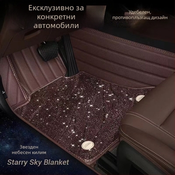 Audi A6L шофьорска подложка за пода — дизайн звездно небе, фибър велур + PE, износоустойчива, без мирис, марка Snowy