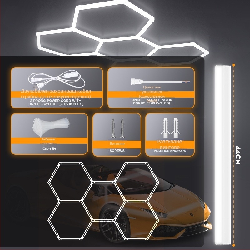 Garage light-0024 LED honeycomb dustproof lamp, 168W, 100 lm/W, 50 000 h, AC 100-265V