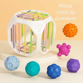 Betchen Бебешка играчка за къпане – PVC мека геометрична животинска играчка за щипване, за деца 0–2 г., персонализирано лого