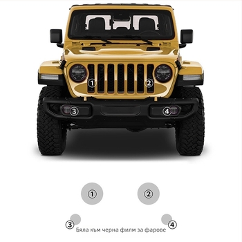 TPU филм за фарове с променящ се цвят, дебелина 7,5 MIL, лепило с налягане, пълен комплект за колата