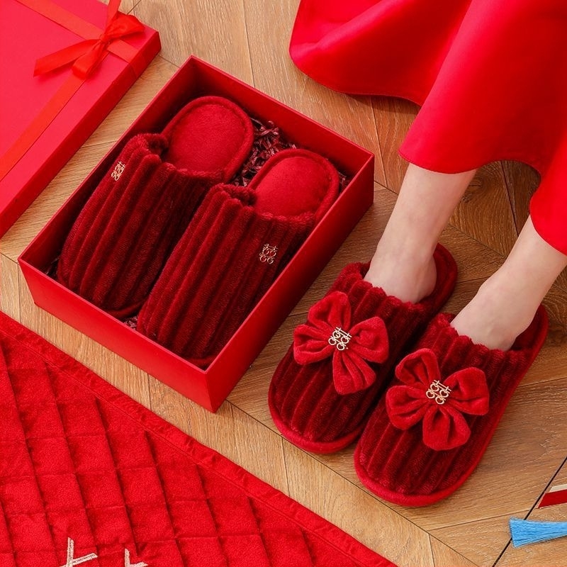 Домашни чехли за двойки - зимни, деним горна част, PVC подметка, противохлъзгащи, износоустойчиви