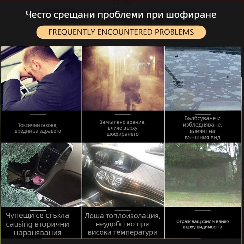 Автомобилен филм за прозорци – самозалепващ, нано керамична мембрана, светлопропускливост 70–80%, UV защита 90%+, серия 1