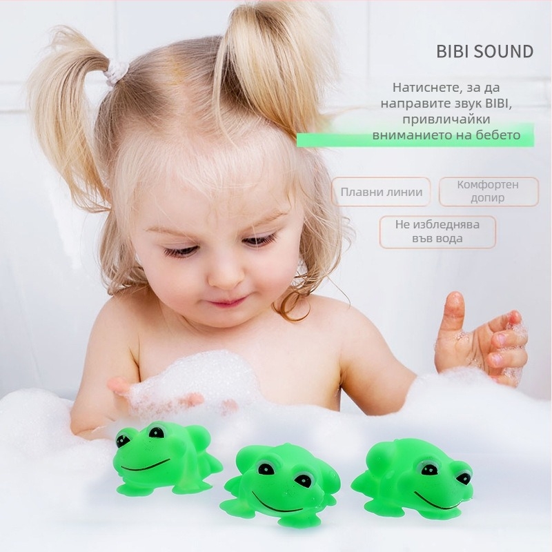 Пластмасово жабче за къпане за деца на 3–6 години, музикална играчка за стискане, 3C сертифициран 2024012202607355