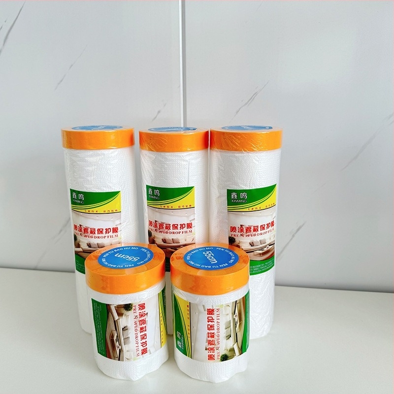 PE еднократен прахозащитен филм за маскиране – пластмасова основа, висок вискозитет на лепилото, силна прозрачност, за домашна употреба, декорации и авторемонт