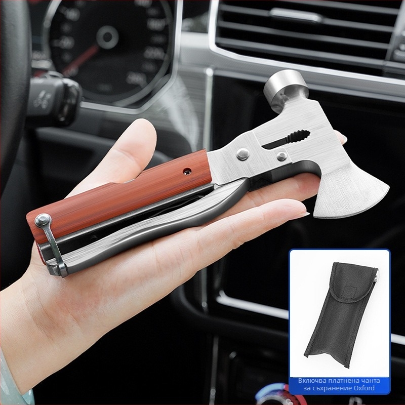 CHISHAN автомобилен чук за безопасност — многофункционален инструмент за разбиване на прозорци, нож за рязане, аварийно спасяване, 390 g, неръждаема стомана