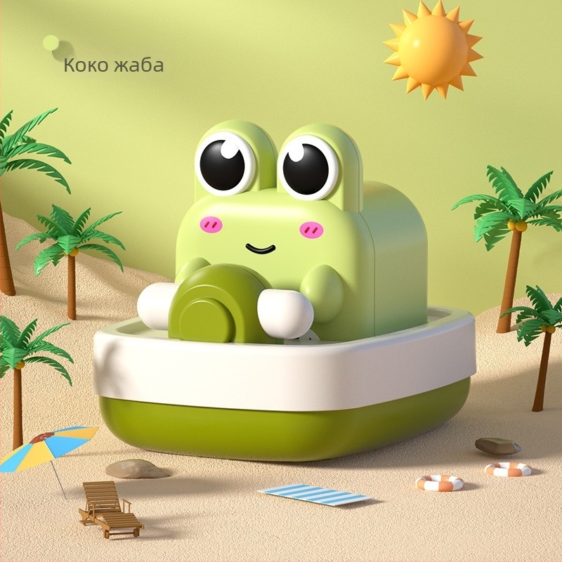 Пластмасова водна играчка за бебета със механизъм за завъртане – геометрични животни, за 0–2 г., частна марка налична