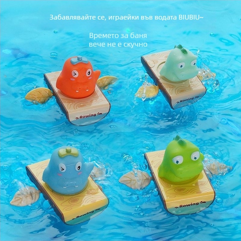 Пластмасова водна играчка за бебета със механизъм за завъртане – геометрични животни, за 0–2 г., частна марка налична