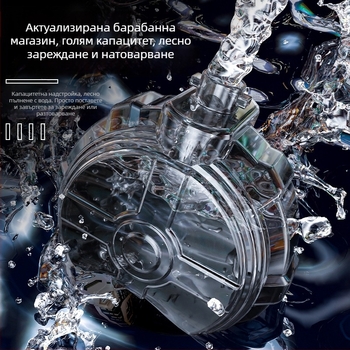Електрически воден пистолет XT037 — пластмасов, пръска вода с електрически непрекъснат огън, за деца 4–6 години