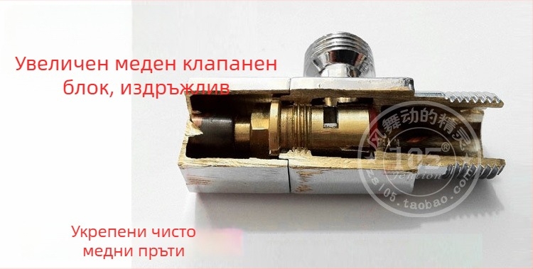 Месингов осмоъгълен ъглов клапан за водоснабдяване, модел 5056, вътрешен диаметър 20 мм, монтаж в стената, за смесител, водонагревател и тоалетна