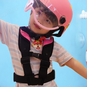 Детска предпазна жилетка за колоездене - полиестер, предназначена за безопасност при каране.