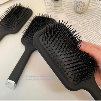 Четка с въздушна възглавница за къдрава коса – кръгла пластмасова, антистатична, модел сладък карикатурен принт, марка Cangsu, произход Zhejiang