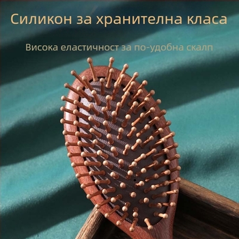 Гребен за масаж с въздушна подложка от сандалово дърво, дълъг дървен гребен, марка Shang Qing Yun