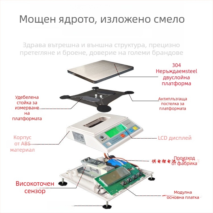 Botu Electronics BT-457-A Прецизна електронна настолна везна, капацитет 3–10 кг, разделителна способност 0.3 г, измерване в g/kg/lb, захранване AC