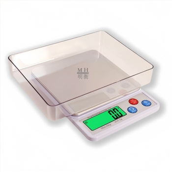 Кухненска електронна везна MH-777 с висока прецизност; диапазони на измерване: 6kg×0.1g, 600g×0.01g, 1kg×0.01g и 3kg×0.01g; електронно измерване; захранване с две AAA батерии