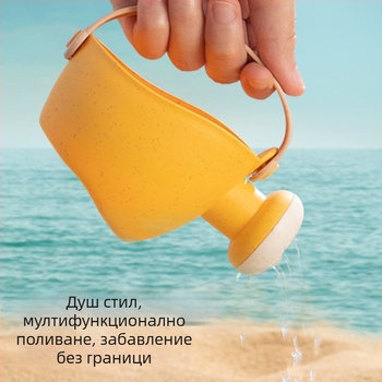 Emperor Плажни играчки за деца – комплект за пясък и водни игри с кофа и лопатка, от пшенична слама, за деца 0–3 г
