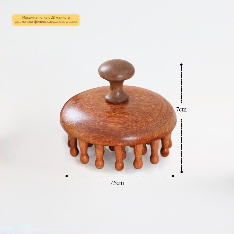 Гребен за меридианен масаж • Кръгъл дървен гребен за масаж на скалпа • За масаж на цялото тяло • Произход: провинция Дзянси • Персонализируем