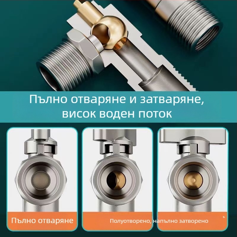 Ъглов клапан за вода, ръчно управление, контрол на потока