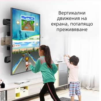 Шестрамен въртящ се стенен държач за телевизор с 90° превключване между хоризонтално и вертикално, за плоскоекранни телевизори; конструкция от студено валцована стомана и ABS.