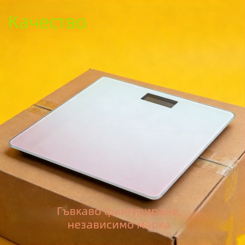 Везна за телесно тегло с стъклена платформа, капацитет 180 кг, дисплей 2 инча, управление с докосване и бутон, безжично разстояние до 5 м