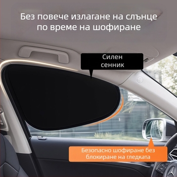 Слънцезащитна щора за странични прозорци на автомобил — PMMA, универсално съответствие, минималистичен стил, монтаж със статична лепенка, персонализирана обработка