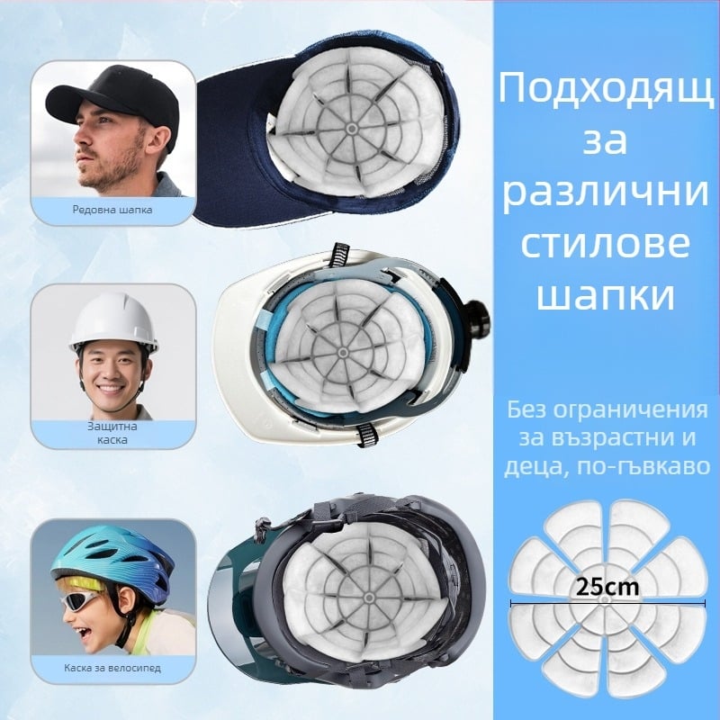 Шапкоподобна ледена подложка за глава, TPU плат, PCM пълнител, тегло 100, охлаждащ ефект и превенция на топлинен удар