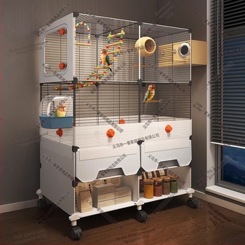 Папагалова клетка, метална конструкция, защита от пръски, за птици, луксозен дизайн