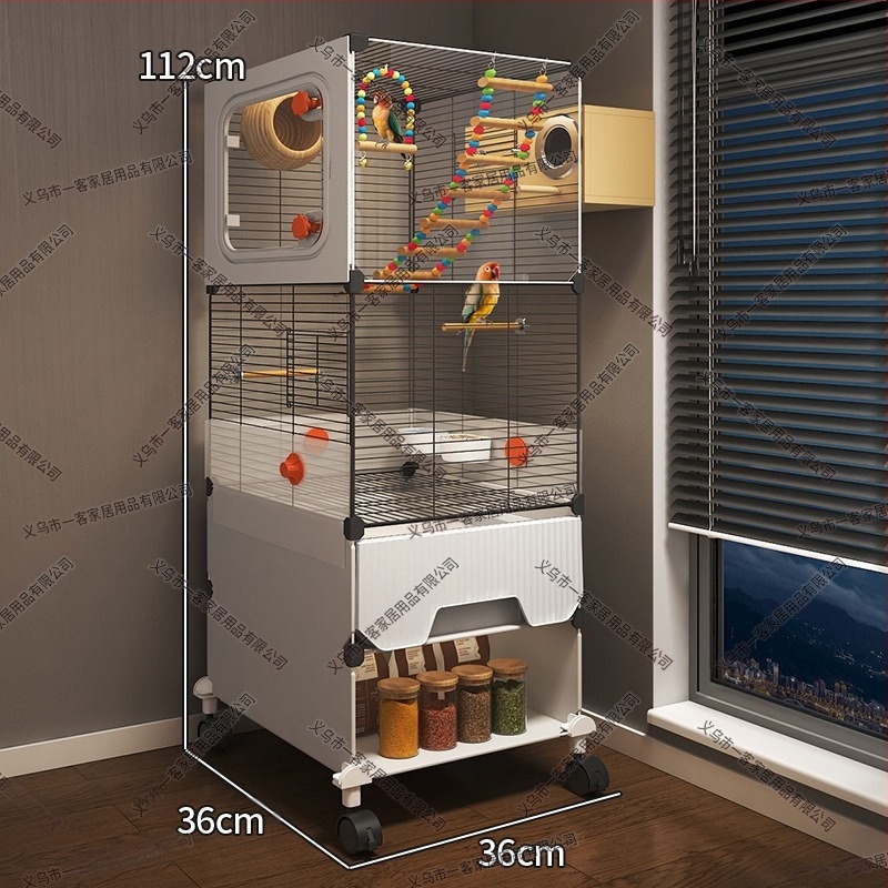 Папагалова клетка, метална конструкция, защита от пръски, за птици, луксозен дизайн
