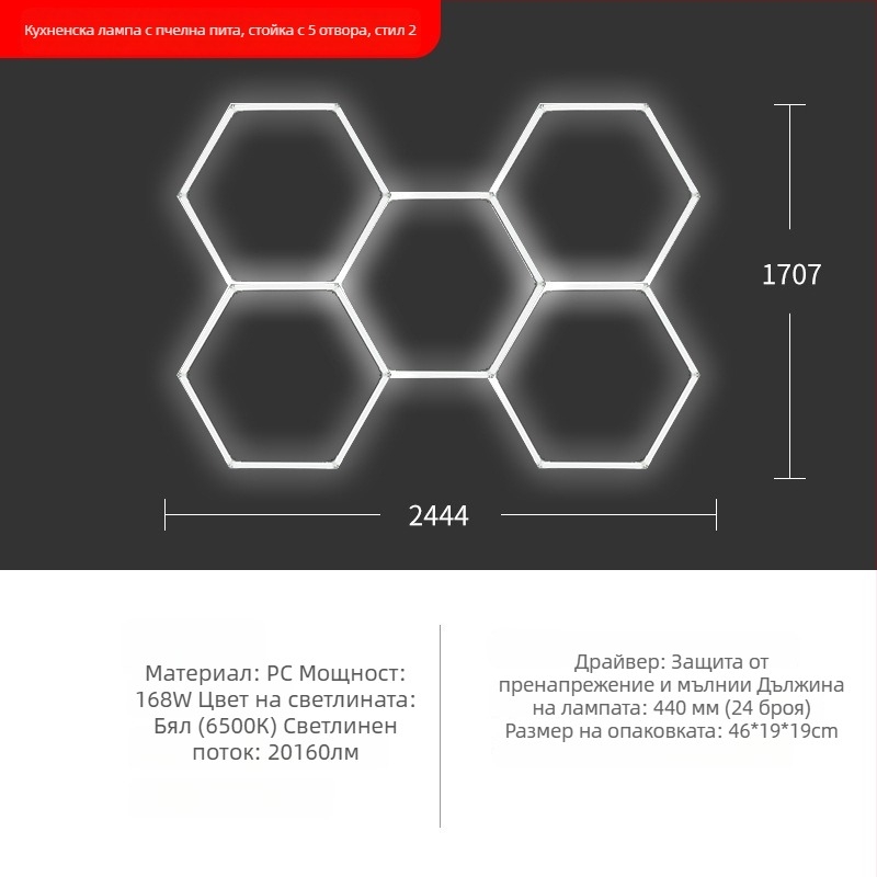 LED лампа за автомивка с пчелна структура, 220V, 6W/20W, водоустойчива, 155 lm/W