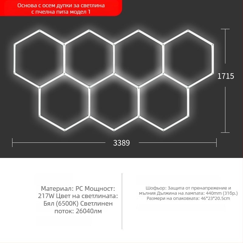 LED лампа за автомивка с пчелна структура, 220V, 6W/20W, водоустойчива, 155 lm/W